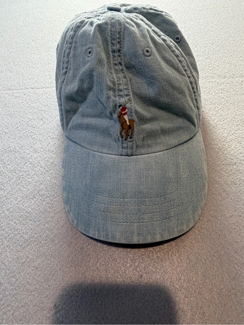 Polo Ralph Lauren Baseball Cap Hat Light Blue Washed Cotton Pony Logo Adjustable